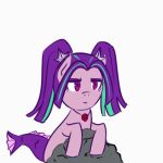  1:1 2016 :&lt; :o :| accessory animated aria_blaze_(eg) blinking digital_media_(artwork) equestria_girls eyes_closed eyeshadow female fin frown hair hair_accessory hasbro jewelry low_res makeup musical_note my_little_pony necklace open_mouth purple_body purple_eyes purple_eyeshadow purple_hair purple_scales rock scales simple_background singing siren tail tail_motion tailwag twintails_(hairstyle) tzc white_background 