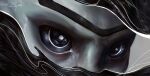 1other alien bioluminosity black_eyes close-up colored_skin crying destiny_(game) fallen_angel_(painting) signature solo the_witness_(destiny) white_skin 
