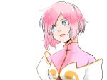  1girl closed_mouth crying crying_with_eyes_open estellise_sidos_heurassein green_eyes looking_to_the_side mini_(minimilk) pink_hair short_hair simple_background solo tales_of_(series) tales_of_vesperia tears white_background 