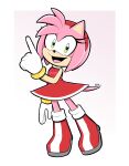  2023 absurd_res accessory alotaart amy_rose anthro boots clothing eulipotyphlan female footwear gloves green_eyes hair_accessory hairband handwear hedgehog hi_res looking_at_viewer mammal open_mouth sega signature simple_background solo sonic_the_hedgehog_(series) 