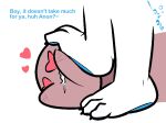  &lt;3 ambiguous_gender anon anonymous_artist anthro blue_pawpads coloured_pawpads digital_drawing_(artwork) digital_media_(artwork) duo english_text exxy_(4chan) feet fur human humanoid hybrid love mammal onomatopoeia pawpads paws rumbling_stomach sound_effects text 