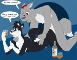  alcohol anal anal_penetration beverage canid canine canis english_text male male/male mammal mephitid penetration skunk tabbiewolf text wolf 