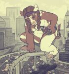  accessory animated anthro areola blinking breasts brown_body brown_fur brown_hair building building_destruction car city city_background cityscape feet female footprint fur gathering hair headband headband_only highway horn looking_down macro navel nipples nude rampage road rose_(scream) sky skyscraper smile snout solo story_at_source tail unguligrade unguligrade_anthro unguligrade_legs vehicle white_body white_fur zanity 