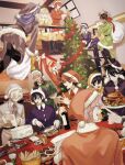  6+boys :d :q animal_ears animal_hat aqua_hair aragami_oga arurandeisu ascot astel_leda baking balcony belt black_belt black_hair black_necktie black_santa_costume blonde_hair blue_eyes blue_hair blue_necktie blue_santa_costume blueberry bottle brown_hair buttons cake cat_hat christmas christmas_lights christmas_ornaments christmas_tree clenched_hand closed_mouth collared_jacket cup curtained_hair daidou_shinove decorating disposable_cup drawstring drinking_glass earrings eyepatch fangs floating flower food french_fries fruit full_body fur-trimmed_headwear fur_trim glasses green_eyes green_santa_costume grey_ascot grey_eyes grey_hair grey_santa_costume grin hair_between_eyes hair_flower hair_ornament hair_over_one_eye hanasaki_miyabi hat head_rest headphones headphones_around_neck highres hitodama hizaki_gamma holding holding_bottle holding_paper holding_sack holding_star holding_tray holding_whisk holostars horns indoors jackal_boy jackal_ears jackal_tail jacket jewelry kageyama_shien kanade_izuru ketchup kishido_temma lightning_bolt_hair_ornament lightning_bolt_symbol long_hair looking_at_another looking_at_food looking_to_the_side low-tied_long_hair male_focus meat medium_hair minase_rio mixing_bowl mole mole_under_eye momiage_40 multicolored_hair multicolored_necktie multiple_boys neck_ribbon necktie one_eye_closed open_mouth orange_hair orange_santa_costume out_of_frame paper pastry_bag pink_hair pink_santa_costume pizza plate pointing pom_pom_(clothes) profile purple_eyes purple_hair purple_santa_costume red_hair red_ribbon ribbon rikka_(holostars) sack santa_costume santa_hat sheet_music short_hair sideways_glance single_horn sitting smile sparkling_eyes stairs standing star_(symbol) strawberry streaked_hair table tail toast tongue tongue_out tray turkey_(food) upper_body utsugi_uyu v-shaped_eyebrows virtual_youtuber walking watch whipped_cream whisk whisking white_hair window wine_bottle wine_glass wristwatch yatogami_fuma yellow_eyes yellow_ribbon yellow_santa_costume yukoku_roberu 