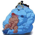  1:1 abs animal_humanoid bandanna beard big_nipples big_pecs big_penis black_hair blonde_hair blue_body chest_markings duo erection eye_scar facial_hair facial_scar fish fish-men_(one_piece) fish_humanoid genitals hair human human_on_humanoid humanoid interspecies jinbe kerchief larger_humanoid larger_male long_hair male male/male mammal marine marine_humanoid markings multicolored_hair musclegut muscular muscular_human muscular_humanoid muscular_male navel nipples nude one_piece othukimi pecs penis pirate ponytail scar sitting size_difference smaller_human smaller_male tusks 