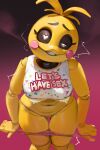  &lt;3 &lt;3_eyes anthro avian bird breasts canid canine chica_(fnaf) chicken clothing english_text female five_nights_at_freddy&#039;s fox galliform gallus_(genus) genitals looking_at_viewer mammal nipples panties phasianid pussy scottgames smewed solo text underwear 