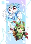  2others chibimon cosplay digimon digimon_(creature) full_body highres looking_at_viewer mask minomon multiple_others no_humans open_mouth shioronshion stingmon stingmon_(cosplay) wings xv-mon xv-mon_(cosplay) 