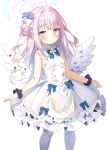  aged_down angel_wings aruka_(alka_p1) blue_archive child halo highres low_wings mika_(blue_archive) pink_hair pink_halo tea_party_(blue_archive) white_wings wings 