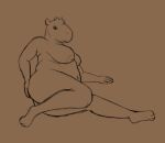  anthro areola belly breasts bursting capybara caviid female hi_res inflation mammal nezzieplump nipples popping rodent slightly_chubby solo thick_thighs weight_gain 