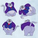  absurd_res anthro balls butt chip_&#039;n_dale_rescue_rangers clothed clothing disney domestic_cat erection fat_cat felid feline felis genitals hi_res humanoid_genitalia humanoid_penis male mammal overweight overweight_anthro overweight_male penis smallfryspy solo tail 