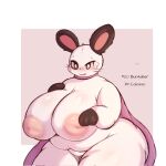  anthro belly big_breasts black_body black_eyes black_fur blush breasts cape chubby_female clothing crossgender dr_colosso female fur huge_breasts lagomorph leporid lightmizano mammal nickelodeon nipples pink_nipples rabbit solo the_thundermans thick_thighs white_body 