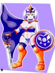  absurd_res anthro armor bikini_armor bovid breasts caprine cranebear deltarune female goat hi_res mammal mature_female melee_weapon shield solo sword toriel unconvincing_armor undertale undertale_(series) weapon 