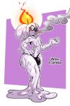  anthro big_bulge big_butt bulge butt canda_(sachasketchy) candle candle_wax clothing dripping fire flaming_hair hi_res koala male mammal marsupial model_sheet pseudo_hair purple_background sachasketchy simple_background smoke smoking solo tail thick_thighs thong underwear vombatiform wax wax_creature 