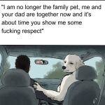  absurd_res anonymous_artist anthro bird_dog canid canine canis car domestic_dog duo english_text female golden_retriever hi_res human hunting_dog looking_at_viewer male mammal meme mirror retriever text unknown_artist vehicle 