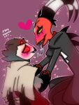  ambiguous_gender blitzo_(helluva_boss) demon duo helluva_boss hi_res kissing male male/male mana_hannah stolas_(helluva_boss) 