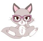  domestic_cat eyewear felid feline felis female genitals glasses hindpaw mammal misterdonut pawpads paws pixel_(the_gamercat) pussy spread_legs spreading the_gamercat 