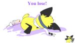  beverage black_body black_fur english_text feral fur generation_2_pokemon grimace_birthday_shake lying male male_(lore) milkshake nintendo on_side pichu pichu90 pokemon pokemon_(species) scarf simple_background solo sparks_pichu text white_background yellow_body yellow_fur 