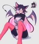  1girl absurdres animal_ears breasts demon_girl embarrassed highres large_breasts 