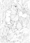  2009 anthro ape bandolier black_and_white bottomwear bulge camo camo_bottomwear camo_clothing camo_print camo_shorts clothing forest gloves gor_(tomcat) gorilla graphite_(artwork) gun handwear haplorhine hi_res jungle lupus_signatus male mammal monochrome muscular muscular_anthro muscular_male nipples pattern_bottomwear pattern_clothing pattern_shorts pecs pencil_(artwork) plant primate ranged_weapon shorts solo traditional_media_(artwork) tree weapon 