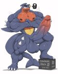  abs anatake anthro balls barazoku barefoot biceps big_muscles big_penis bodily_fluids casual_erection casual_nudity erection feet flexing garchomp generation_4_pokemon genital_fluids genitals grin hi_res huge_muscles huge_penis humanoid_genitalia humanoid_hands humanoid_penis hyper hyper_genitalia hyper_penis male muscular muscular_anthro muscular_male navel nintendo nipples nude pecs penis pokemon pokemon_(species) precum simple_background smile solo solo_focus speech_bubble 