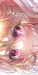  1girl blonde_hair blush close-up closed_mouth commentary_request hair_between_eyes highres hoshino_ruby oshi_no_ko pinapo_25 red_eyes red_nails sideways smile solo star_(symbol) star_in_eye symbol_in_eye 