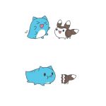  &gt;u&lt; 1:1 blue_body brown_body brown_ears brown_tail domestic_cat duo eating eating_food eyes_closed felid feline felis feral food food_creature mammal oreo_(food) oreon_(fakemon) oreon_smol quadruped tail white_body white_ears white_tail 