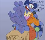  3_toes anthro blush body_blush clothed clothing colored dialogue english_text eyewear feet female foot_blush foot_fetish foot_focus glasses hi_res mammal microphone nickelodeon nosey_(rocko&#039;s_modern_life) open_mouth procyonid raccoon resi_virus rocko&#039;s_modern_life soles text toes zp92 