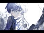  1boy blue_eyes bright_pupils closed_mouth coat elsword fructoseies glasses looking_to_the_side noah_ebalon ribbed_sweater solo string sweater turtleneck turtleneck_sweater white_coat white_hair white_pupils white_sweater 