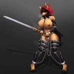  1:1 absurd_res adepta_sororitas anal anal_penetration anna_(kelnich) anthro armor arrteen big_breasts black_hair black_nipples bodily_fluids breasts buttplug buttplug_in_ass buttplug_insertion chain chained_up clothing cuff_(restraint) curvy_figure equid equine female fur genital_fluids genitals hair handcuffs hi_res hood hood_over_eyes hooded hooves horse hourglass_figure in_heat legwear mammal melee_weapon metal_cuffs mostly_nude nipples object_in_ass penetration plug_(sex_toy) plug_insertion pussy pussy_juice restraints sex_toy sex_toy_in_ass sex_toy_insertion shaded sister_of_battle sister_repentia skimpy_armor small_waist solo submissive submissive_female sword tan_body tan_fur tattoo thick_thighs unconvincing_armor warhammer_(franchise) warhammer_40000 weapon womb_tattoo 