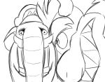  2023 anthro being_watched blue_sky_studios bowser chriscrosscrunch crossover duo elephant elephant_mario elephantid ice_age_(series) koopa looking_at_another male mammal mario_bros nintendo parody proboscidean scalie simple_background sketch wide_eyed 
