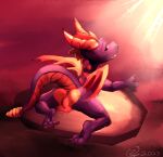  absurd_res activision anthro dragon focus_(disambiguation) hi_res male male/male pose solo spyro_the_dragon zerauskii 