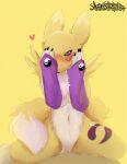  &lt;3 anthro bandai_namco blush bodily_fluids covering covering_face crying digimon digimon_(species) female humanoid looking_at_viewer renamon renamon_(character) sheepsheepbeep solo tears 