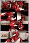  3d_(artwork) absurd_res animatronic anthro big_breasts binocszoomx10 breasts canid canine crossgender digital_media_(artwork) duo english_text female five_nights_at_freddy&#039;s fox foxy_(fnaf) hi_res machine male male/female mammal nipples robot scottgames selfcest shocked_expression smile source_filmmaker square_crossover text 