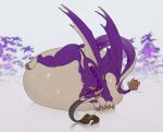  belly big_(disambiguation) cmitchell digestion dragon feral full hi_res horn organs overweight pred purple_body purple_skin solo stomach tail vore wings 