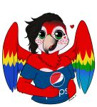  anthro avian beak bird female invalid_tag lunula macaw neotropical_parrot parrot pepsi red true_parrot 