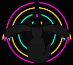 2021 3_eyes ambiguous_gender animated anthro apollysabyss black_body black_sclera black_tail blue_body blue_claws blue_eyes claws ghost ghost_tail multi_eye pink_body pink_claws pink_eyes short_playtime signature solo spirit tail yellow_body yellow_claws yellow_eyes 