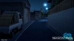  building cargo_pallet city garage lamppost motor_vehicle night night_sky no_humans original road scenery sky star_(sky) starry_sky street truck utility_pole wall yk_funa 