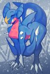  absurd_res anthro blue_body breasts claws corromon eyes_closed featureless_breasts female fin garchomp generation_4_pokemon happy hi_res nintendo nude pokemon pokemon_(species) red_body scalie smile solo spikes tail tail_fin teeth 