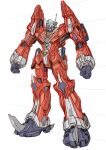  absurdres alien antennae clenched_hands commentary_request concept_art densetsu_kyojin_ideon highres ideon ink_(medium) machinery maeda_hiroyuki marker_(medium) mecha no_humans original redesign robot sketch solo super_robot traditional_media white_background 