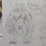  andromorph anthro balls clawed_fingers claws digitigrade fangs featureless_crotch fur genitals hi_res humanoid intersex looking_at_viewer male mleonarockrea model_sheet muscular nipples penis sega sketch solo sonic_the_hedgehog_(series) teeth toe_claws transformation vein veiny_penis 