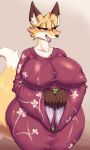  anthro asian_clothing bedroom_eyes big_breasts blush breasts canid canine clothing east_asian_clothing eyelashes fangs female fox fur hi_res japanese_clothing mammal mature_female mrsk narrowed_eyes nipple_outline open_mouth seductive solo tail teeth tuft wide_hips 