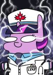  + absurd_res clothing doctor equid equine female friendship_is_magic fur glowing glowing_eyes hair hasbro hi_res horn mammal maple_leaf medical_instrument my_little_pony necktie pink_body pink_fur purple_hair scientific_instrument stethoscope twilight_sparkle_(mlp) underpable unicorn white_eyes 