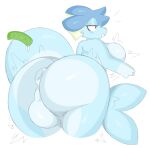  2022 anthro anus anus_growth balls balls_growth big_anus big_balls big_breasts big_tail biped blue_body blue_skin blue_tail breast_growth breasts butt butt_growth butt_markings eeveelution english_text eyelashes eyeshadow fennecbutts generation_1_pokemon genitals growth growth_lines huge_balls huge_hips huge_thighs makeup male markings multicolored_body multicolored_skin nintendo paws pokemon pokemon_(species) smile smug solo tail tail_growth text thick_thighs two_tone_body two_tone_skin two_tone_tail vaporeon water yellow_body 