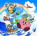  2002 alien anthro avian bird chef_kawasaki demon_beast dyna_blade escargoon eyewear female flying gastropod group hair hair_over_eyes happy kine_(kirby) kirby kirby:_right_back_at_ya! kirby_(series) kit_cosmos male mollusk nintendo not_furry_focus official_art penguin ponytail rainbow sea snail sunglasses surfing swimming tiff_(kirby) tornado tuff_(kirby) unknown_artist waddling_head water 