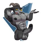  abs absurd_res ambiguous_gender anthro armpit_hair balls black_background body_hair bovid caprine dg254 digital_media_(artwork) epic_games erection fortnite fur genitals goat goat_simulator grey_body grey_fur hair hi_res horn humanoid humanoid_genitalia humanoid_penis male mammal muscular muscular_anthro muscular_male nipples nude pecs penis pilgor_(goat_simulator) pubes simple_background solo tongue tongue_out 