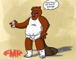  alcohol anthro beaver beer beverage beverage_can briefs brown_body brown_fur brown_nose buckteeth clothing dialogue english_text footwear foxmanad fur holding_beverage holding_object male mammal rodent shadow shirt socks solo tank_top teeth text tighty_whities topwear underwear white_briefs white_clothing white_footwear white_shirt white_socks white_tank_top white_topwear white_underwear 