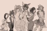  absurd_res anthro aurum_(kiit0s) big_breasts breasts chest_wraps crossed_arms devin_(kiit0s) digitigrade featureless_breasts female group gwen_(kiit0s) hi_res kiala_(kiit0s) kiit0s kiit0sart male nude olive_(kiit0s) wraps xaze_(kiit0s) 