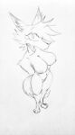  anthro breasts canid canine female fox genitals hair hi_res high-angle_view looking_at_viewer mammal nude pose pussy sr_empanada standing traditional_media_(artwork) 
