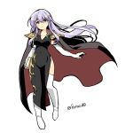  1girl armor book breasts cape circlet cosplay dress fire_emblem fire_emblem:_genealogy_of_the_holy_war holding holding_book ishtar_(fire_emblem) ishtar_(fire_emblem)_(cosplay) julia_(fire_emblem) long_hair open_mouth pauldrons purple_eyes purple_hair shoulder_armor simple_background solo thighhighs thighs yukia_(firstaid0) 