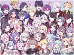  6+boys 6+girls :d ^_^ ahoge aia_amare alban_knox animal_ear_fluff animal_ears aqua_hair aster_arcadia black_gloves black_hair blonde_hair blue_eyes braid brown_hair closed_eyes commentary cross_hair_ornament crown doppio_dropscythe double_v earrings elira_pendora enna_alouette ethyria everyone eyepatch eyeshadow facial_mark fang finana_ryugu fingerless_gloves fins fish_hair_ornament fox_ears fulgur_ovid glasses gloves goggles goggles_on_head grey_hair grin hair_between_eyes hair_ornament hair_over_one_eye hairclip head_fins head_wings heart heart_ahoge heterochromia hex_haywire highres horns ike_eveland iluna_(nijisanji) jewelry kotoka_torahime krisis kyo_kaneko lazulight lightning_bolt_hair_ornament lightning_bolt_symbol long_hair long_sleeves luca_kaneshiro luxiem makeup maria_marionette meloco_kyoran millie_parfait multicolored_hair multiple_boys multiple_girls mysta_rias nijisanji nijisanji_en nina_kosaka noctyx obsydia_(nijisanji) open_mouth petra_gurin pink_hair pointy_ears pomu_rainpuff purple_eyes purple_hair red_eyeshadow reimu_endou ren_zotto ring rosemi_lovelock scarle_yonaguni selen_tatsuki short_hair shu_yamino side_braid skin_fang sleeveless smile sonny_brisko uki_violeta v vantacrow_bringer ver_vermillion vezalius_bandage virtual_youtuber vox_akuma w whisker_markings wings xsoleil yellow_eyes yu_q._wilson 